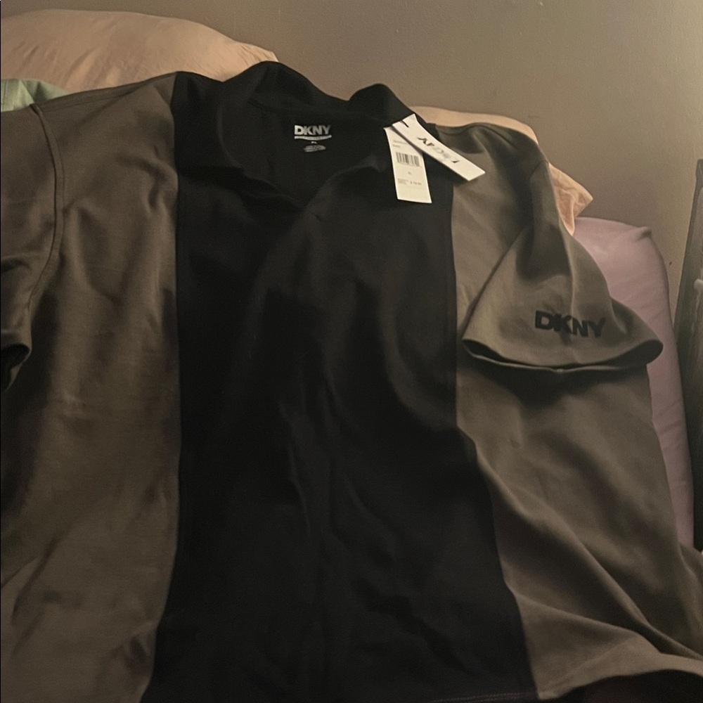 DKNY Black and Brown Dress Shirt